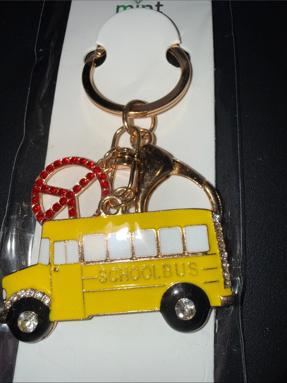 Yellow School Bus Keychain Kids Accessory